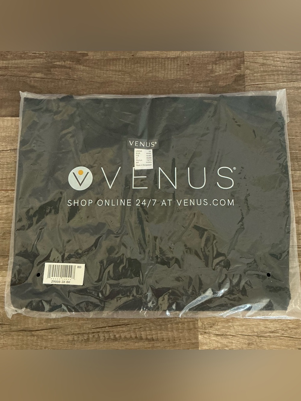 New Venus Black Long & Lean Tee Size 3X